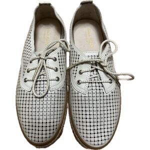 Cole Haan Grandseries White Perforated Leather Lace-Up Oxfords Sz 8.5